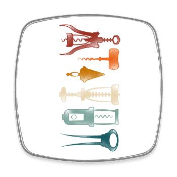 Sommelier Wine Drinking Tasting - Square fridge magnet - white - Front