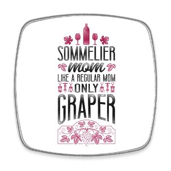 Sommelier Wine Drinking Tasting - Viereckiger Kühlschrankmagnet - Weiß - Vorne