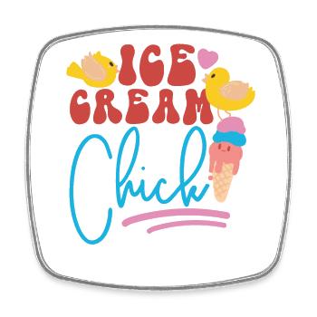 Ice Cream Chicken Cone Ice Cream - Viereckiger Kühlschrankmagnet - Weiß - Vorne