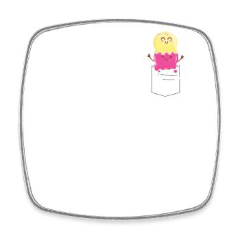 Cône de poche de crème glacée - Magnet carré - blanc - Devant