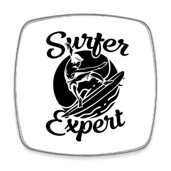 Surfer Design Surfer Expert Surfen Surfbrett - Viereckiger Kühlschrankmagnet - Weiß - Vorne