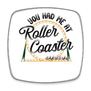 Roller Coaster Girl Vintage You - Square fridge magnet - white - Front