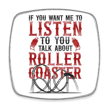 Roller Coaster Vintage If You Want - Viereckiger Kühlschrankmagnet - Weiß - Vorne