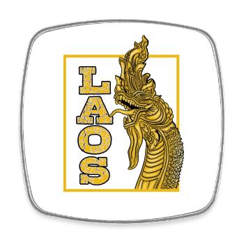 Laos Laote Laoten Seedrache Drache I Geschenk - Viereckiger Kühlschrankmagnet - Weiß - Vorne