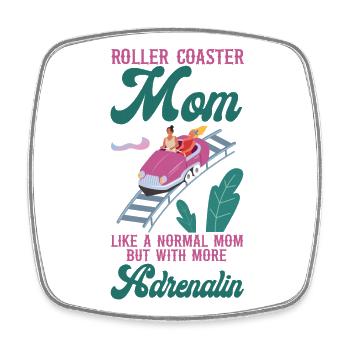 Montagnes russes Maman Mère Roller - Magnet carré - blanc - Devant