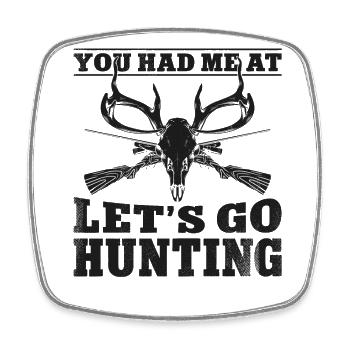 Buck Deer Hunting Hunter Girl - Square fridge magnet - white - Front
