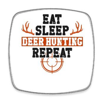 Chasseur de cerfs buck mange du sommeil - Magnet carré - blanc - Devant