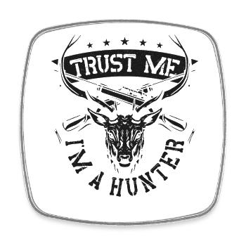 Chasseur de cerfs Buck Fais-moi confiance - Magnet carré - blanc - Devant
