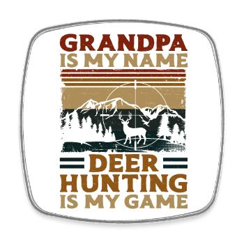 Buck Deer Hunting Hunter - Viereckiger Kühlschrankmagnet - Weiß - Vorne