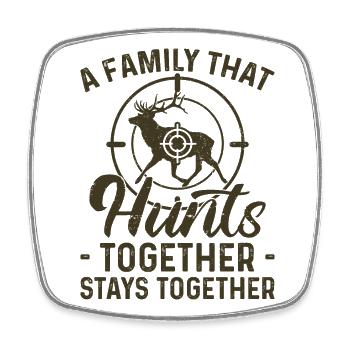 Buck Deer Hunting Hunter Family A - Square fridge magnet - white - Front