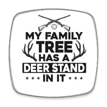 Chasseur de cerfs Buck Ma famille - Magnet carré - blanc - Devant