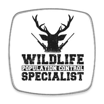 Chasse au cerf buck Chasseur Faune - Magnet carré - blanc - Devant