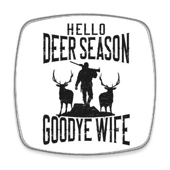Buck Deer Hunting Hunter Husband - Viereckiger Kühlschrankmagnet - Weiß - Vorne