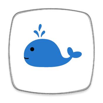 Wale Wal Symbol Piktogramm Walfisch Blauwal Outfit - Viereckiger Kühlschrankmagnet - Weiß - Vorne