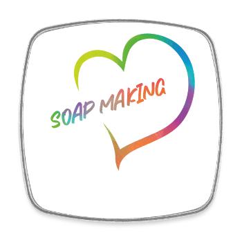 Soap Making Crafting Heart - Square fridge magnet - white - Front