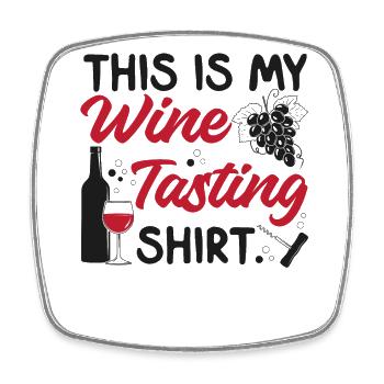 Sommelier Wine Drinking Tasting - Square fridge magnet - white - Front