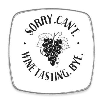 Sommelier Wine Drinking Tasting - Square fridge magnet - white - Front