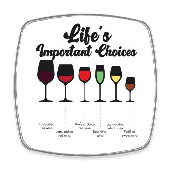 Sommelier Wine Drinking Tasting - Square fridge magnet - white - Front