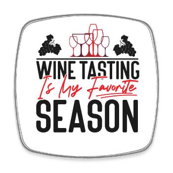 Sommelier Wine Drinking Tasting - Square fridge magnet - white - Front