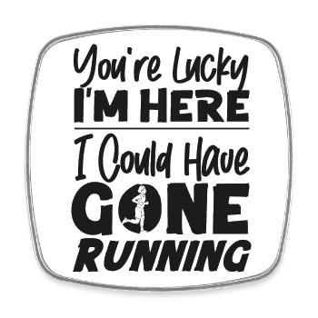 Running Runner Half Marathon - Square fridge magnet - white - Front
