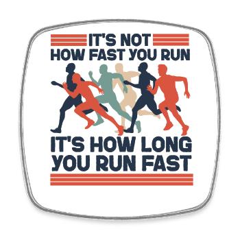 Running Runner Half Marathon It's - Square fridge magnet - white - Front