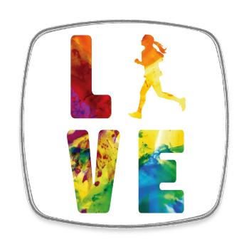 Running Runner Half Marathon - Square fridge magnet - white - Front