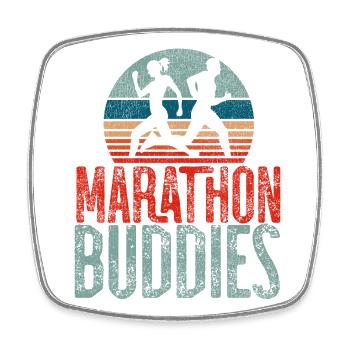 Running Runner Half Marathon - Square fridge magnet - white - Front