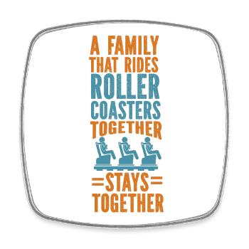 Scooter Coaster A Family That Rides - Square fridge magnet - white - Front