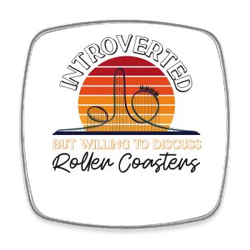 Roller Coaster Retro Vintage - Square fridge magnet - white - Front