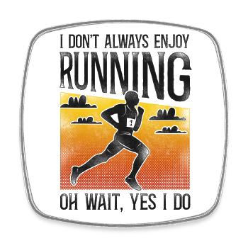Running Runner Half Marathon - Viereckiger Kühlschrankmagnet - Weiß - Vorne