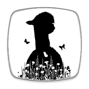 Fleurs de fleurs sauvages d’alpaga - Magnet carré - blanc - Devant