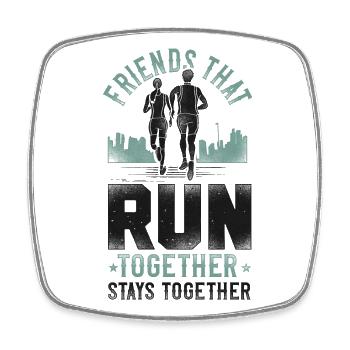 Running Runner Half Marathon - Square fridge magnet - white - Front