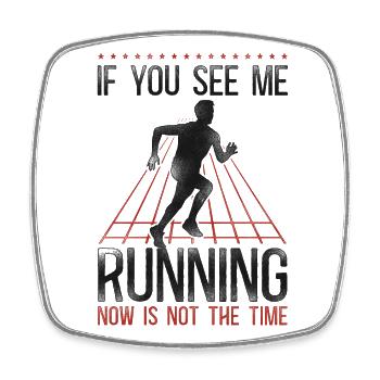 Running Runner Half Marathon - Viereckiger Kühlschrankmagnet - Weiß - Vorne