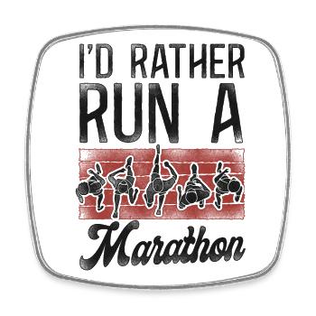 Running Runner Half Marathon - Square fridge magnet - white - Front