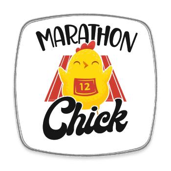 Running Runner Half Marathon - Square fridge magnet - white - Front