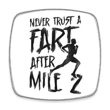 Running Runner Half Marathon - Square fridge magnet - white - Front