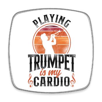 Trumpet Player Vintage Retro - Viereckiger Kühlschrankmagnet - Weiß - Vorne