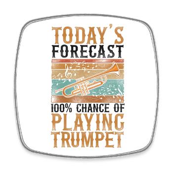 Trumpet Player Vintage Retro - Viereckiger Kühlschrankmagnet - Weiß - Vorne