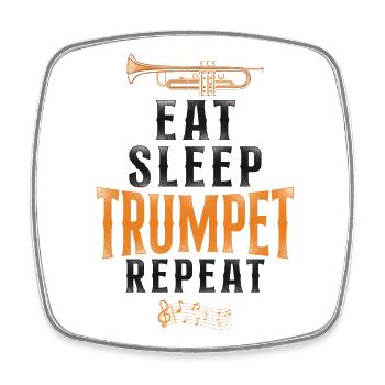 Trumpet Player Vintage Eat Sleep - Viereckiger Kühlschrankmagnet - Weiß - Vorne
