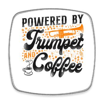 Trumpet Player Coffee Vintage - Viereckiger Kühlschrankmagnet - Weiß - Vorne