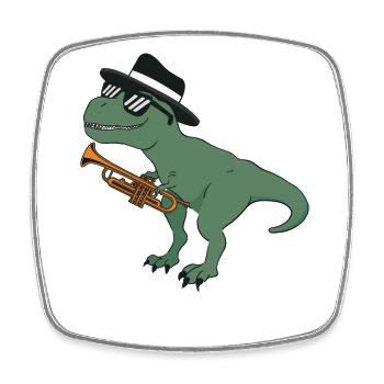 Trumpet Player T Rex Jazz Vintage - Square fridge magnet - white - Front