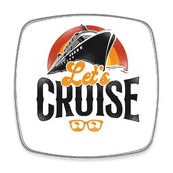 Cruise Ship Vacation Vintage Let's - Viereckiger Kühlschrankmagnet - Weiß - Vorne