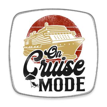 Cruise Ship Vacation Vintage On - Viereckiger Kühlschrankmagnet - Weiß - Vorne