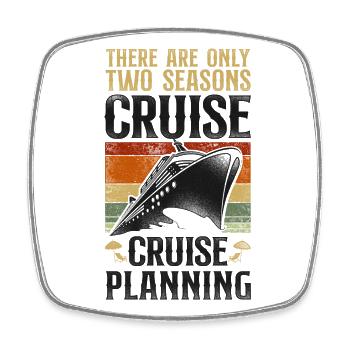 Cruise Ship Vacation Vintage There - Viereckiger Kühlschrankmagnet - Weiß - Vorne