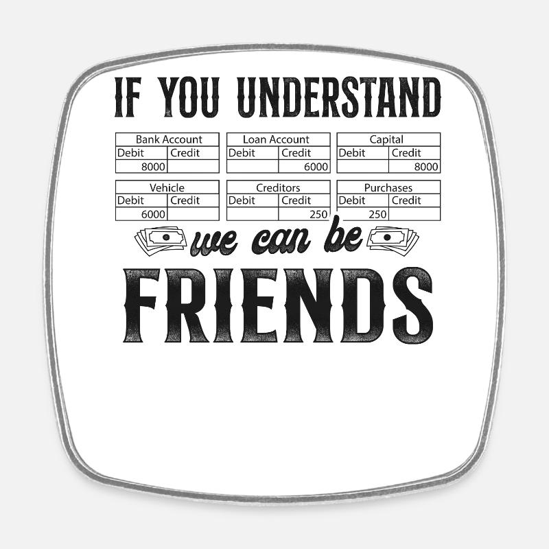 Accountant Bookkeeper Accounting - Square fridge magnet - white