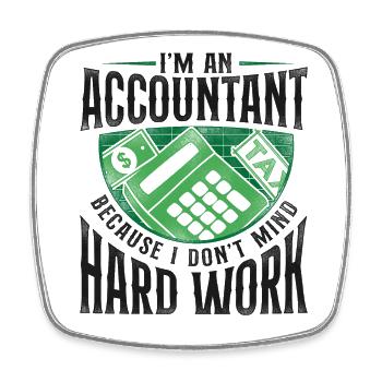Accountant Bookkeeper Accounting - Square fridge magnet - white - Front