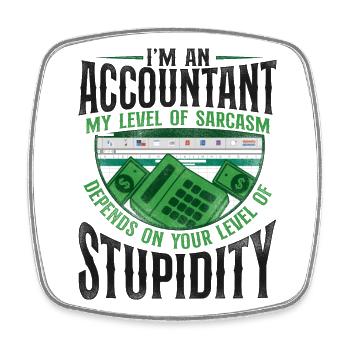 Accountant Bookkeeper Accounting - Square fridge magnet - white - Front