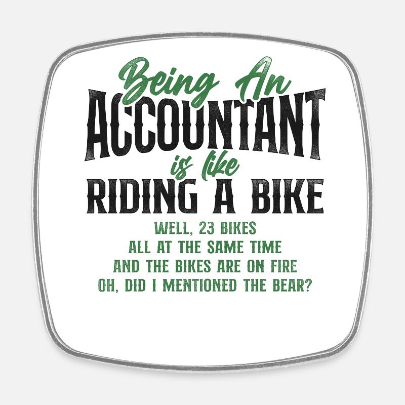 Accountant Bookkeeper Accounting - Square fridge magnet - white