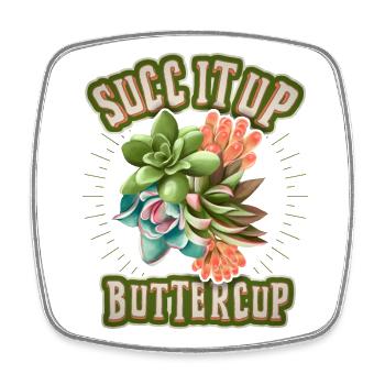 Succulentes, succulentes, dicton drôle, jeu de mots - Magnet carré - blanc - Devant