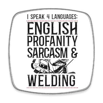 Soudage Soudeur Vintage I Speak 4 - Magnet carré - blanc - Devant